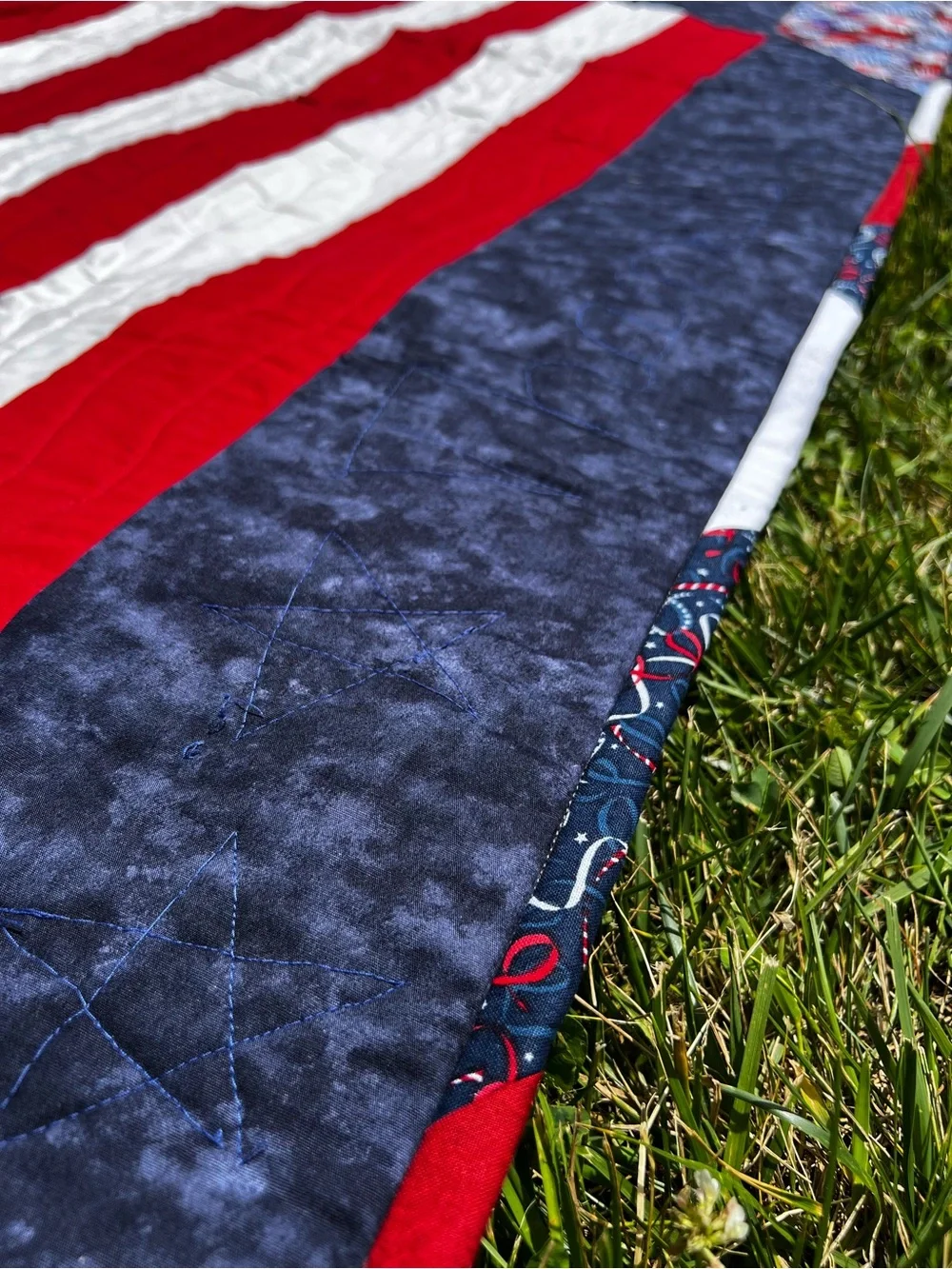 Vintage Handmade American Flag Veterans Quilt